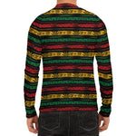 Rastafarian Hemp Pattern Print Men's Long Sleeve Rash Guard