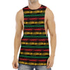 Rastafarian Hemp Pattern Print Men's Muscle Tank Top