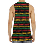 Rastafarian Hemp Pattern Print Men's Muscle Tank Top