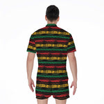 Rastafarian Hemp Pattern Print Men's Rompers