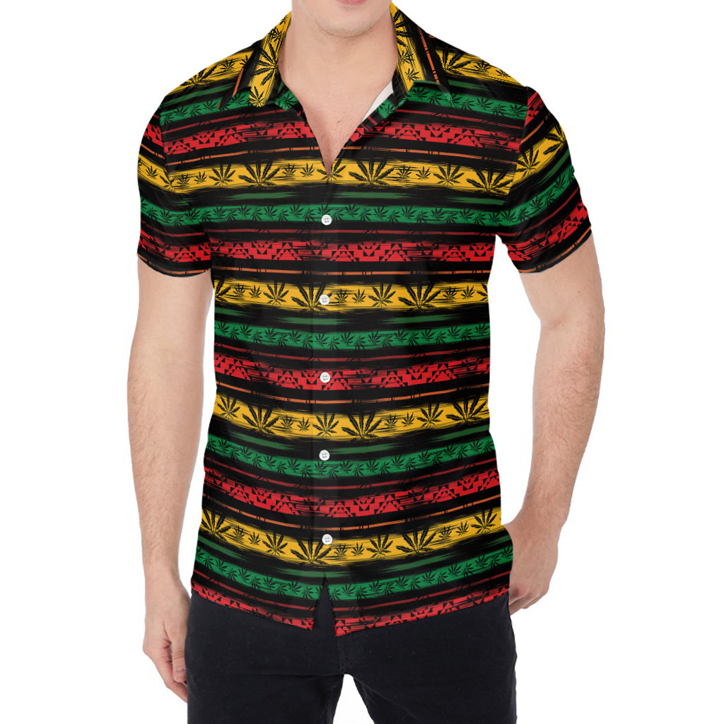 Rastafarian Hemp Pattern Print Men's Shirt