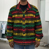 Rastafarian Hemp Pattern Print Men's Shirt Jacket