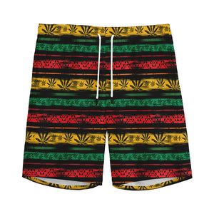 Rastafarian Hemp Pattern Print Men's Sports Shorts