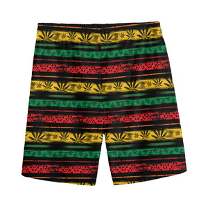 Rastafarian Hemp Pattern Print Men's Sports Shorts