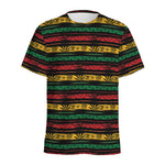 Rastafarian Hemp Pattern Print Men's Sports T-Shirt