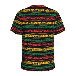 Rastafarian Hemp Pattern Print Men's Sports T-Shirt