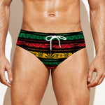 Rastafarian Hemp Pattern Print Men's Swim Briefs