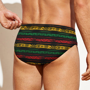 Rastafarian Hemp Pattern Print Men's Swim Briefs