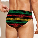 Rastafarian Hemp Pattern Print Men's Swim Briefs