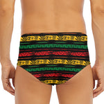 Rastafarian Hemp Pattern Print Men's Triangle Swim Briefs