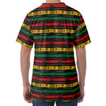 Rastafarian Hemp Pattern Print Men's Velvet T-Shirt