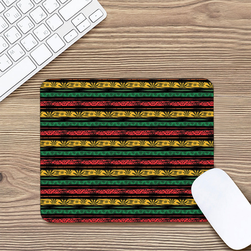 Rastafarian Hemp Pattern Print Mouse Pad