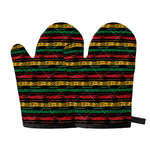 Rastafarian Hemp Pattern Print Oven Mitts