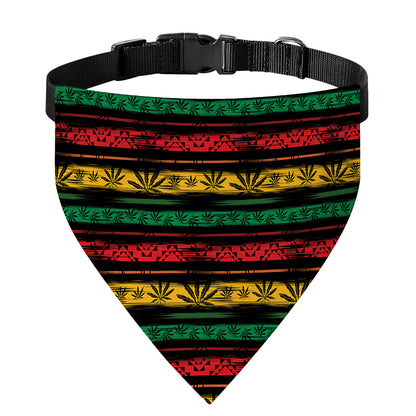 Rastafarian Hemp Pattern Print Over The Collar Dog Bandana