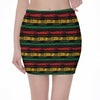 Rastafarian Hemp Pattern Print Pencil Mini Skirt