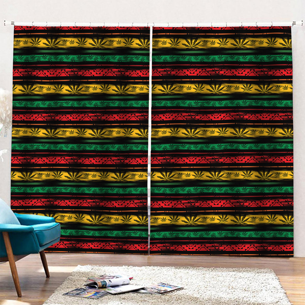 Rastafarian Hemp Pattern Print Pencil Pleat Curtains