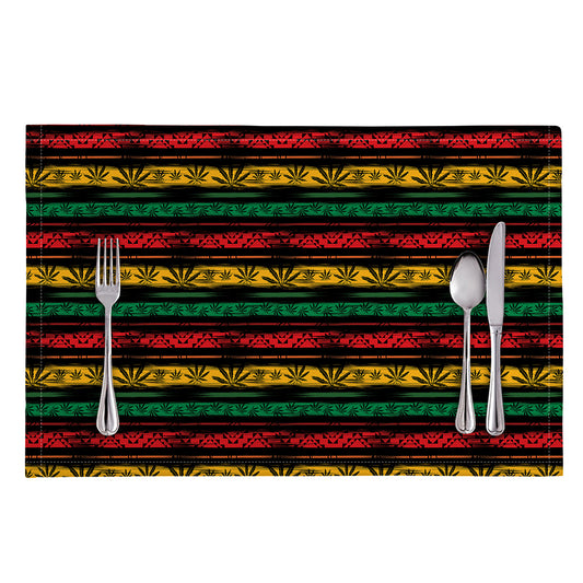Rastafarian Hemp Pattern Print Placemat