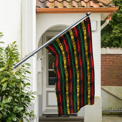 Rastafarian Hemp Pattern Print Polyester Flag