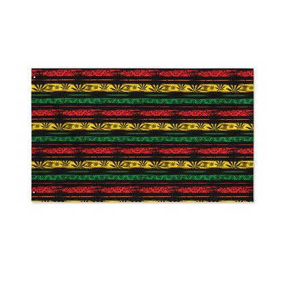 Rastafarian Hemp Pattern Print Polyester Flag