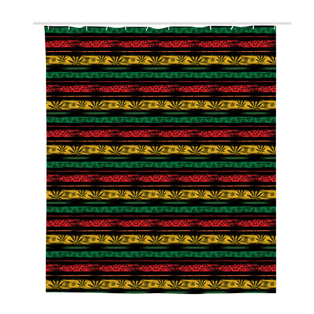 Rastafarian Hemp Pattern Print Polyester Shower Curtain