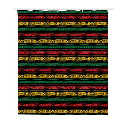 Rastafarian Hemp Pattern Print Polyester Shower Curtain