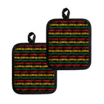 Rastafarian Hemp Pattern Print Pot Holders