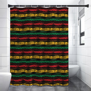 Rastafarian Hemp Pattern Print Premium Shower Curtain