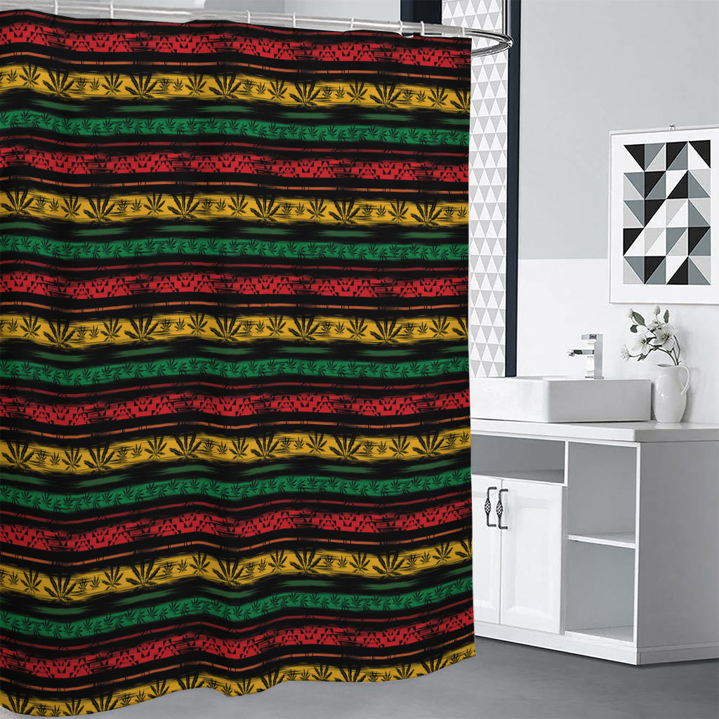 Rastafarian Hemp Pattern Print Premium Shower Curtain