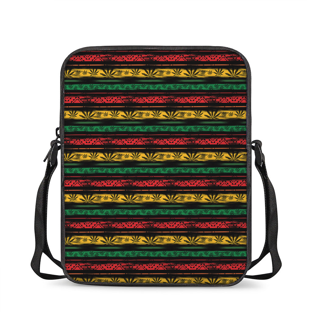 Rastafarian Hemp Pattern Print Rectangular Crossbody Bag