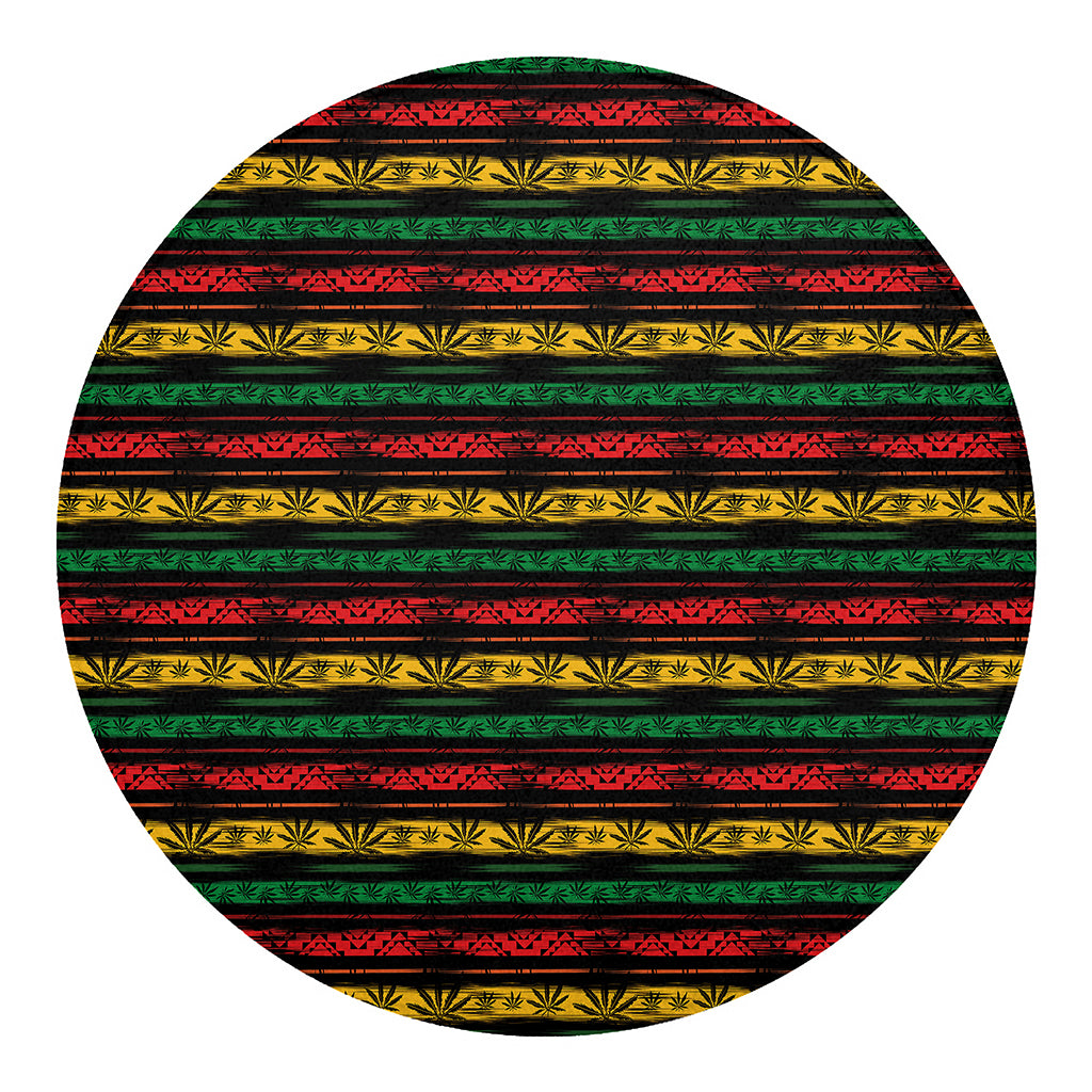 Rastafarian Hemp Pattern Print Round Blanket