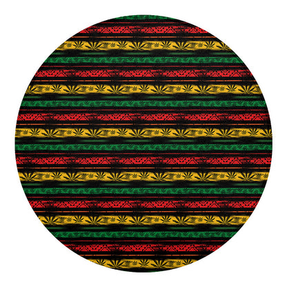 Rastafarian Hemp Pattern Print Round Blanket