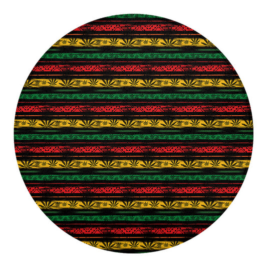 Rastafarian Hemp Pattern Print Round Blanket