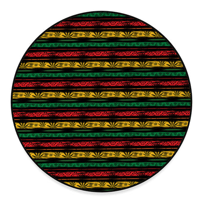 Rastafarian Hemp Pattern Print Round Floor Mat