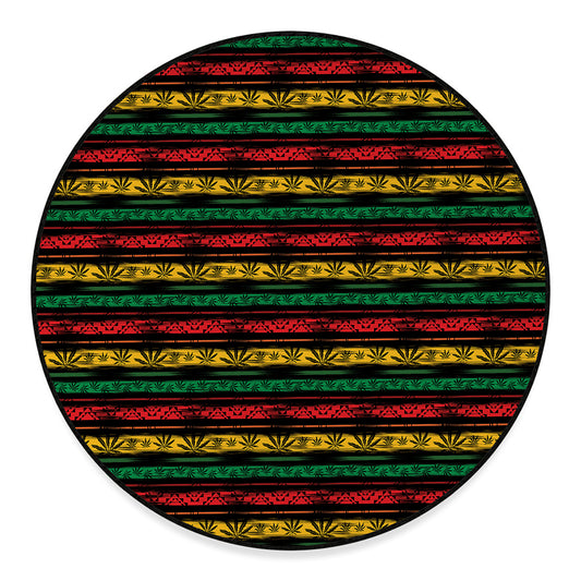 Rastafarian Hemp Pattern Print Round Floor Mat