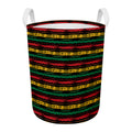 Rastafarian Hemp Pattern Print Round Laundry Basket