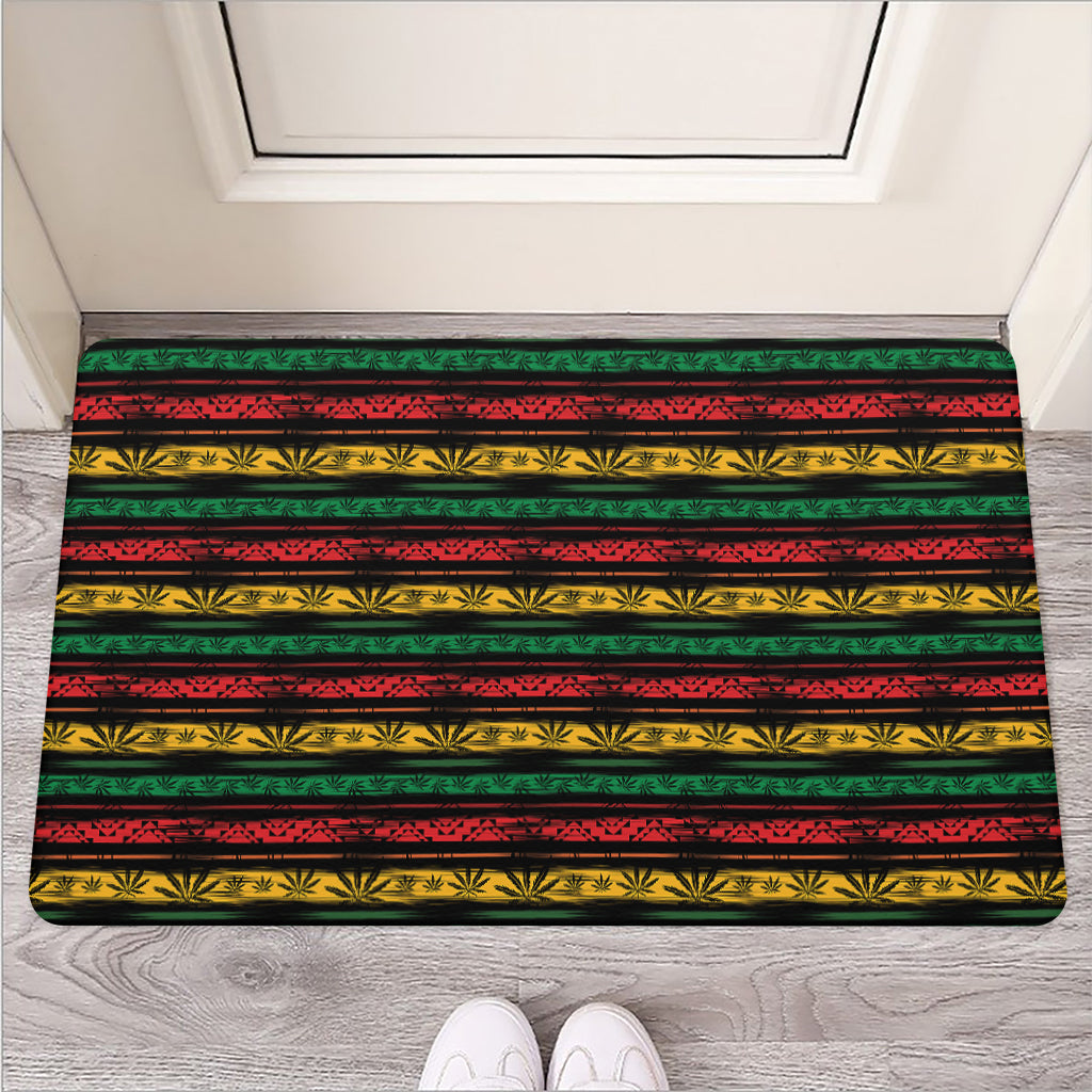 Rastafarian Hemp Pattern Print Rubber Doormat