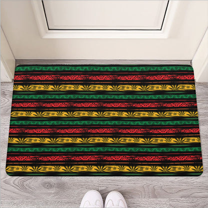 Rastafarian Hemp Pattern Print Rubber Doormat