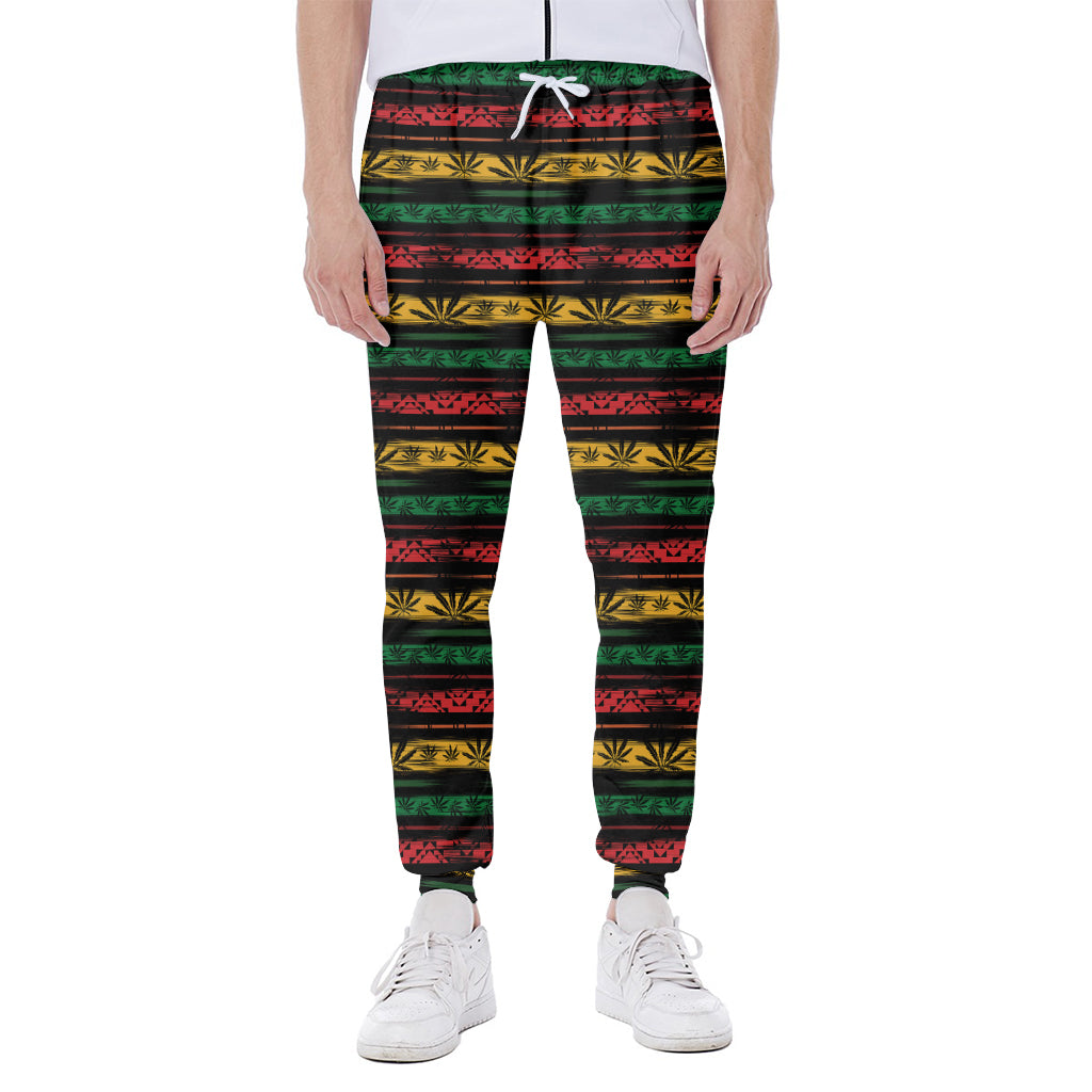 Rastafarian Hemp Pattern Print Scuba Joggers