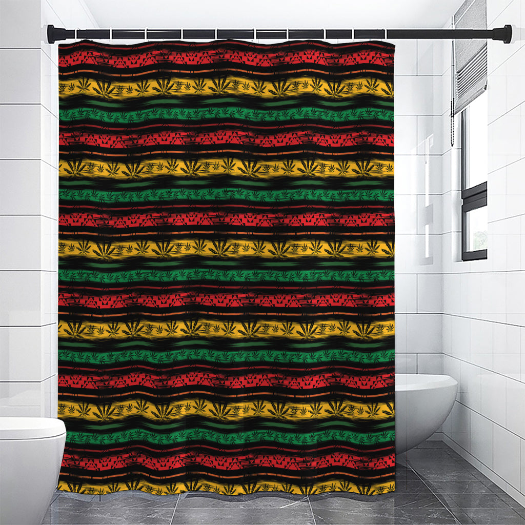 Rastafarian Hemp Pattern Print Shower Curtain