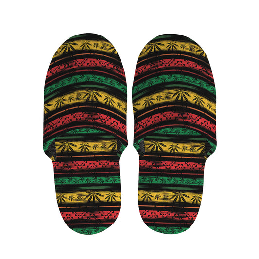 Rastafarian Hemp Pattern Print Slippers