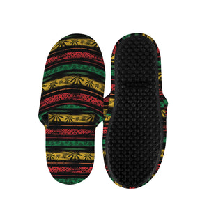 Rastafarian Hemp Pattern Print Slippers