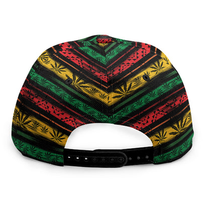 Rastafarian Hemp Pattern Print Snapback Cap