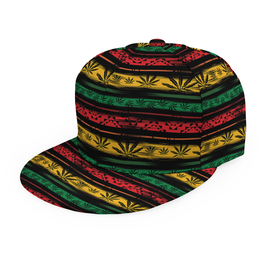 Rastafarian Hemp Pattern Print Snapback Cap