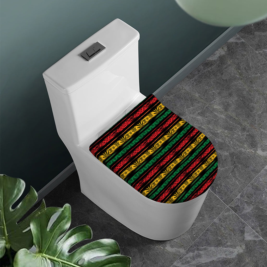 Rastafarian Hemp Pattern Print Toilet Lid Cover
