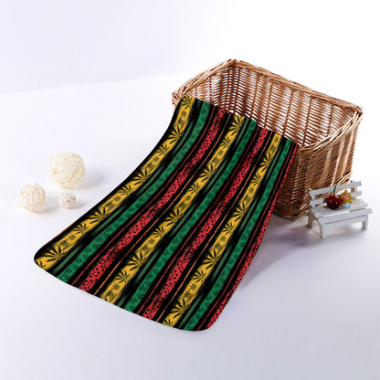 Rastafarian Hemp Pattern Print Towel