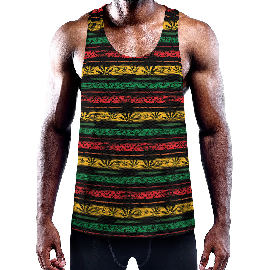 Rastafarian Hemp Pattern Print Training Tank Top