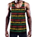 Rastafarian Hemp Pattern Print Men's Workout Tank Top
