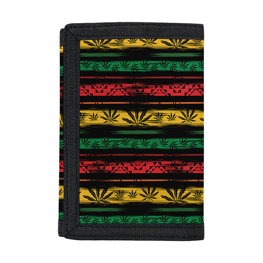 Rastafarian Hemp Pattern Print Trifold Wallet