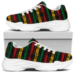 Rastafarian Hemp Pattern Print White Chunky Shoes