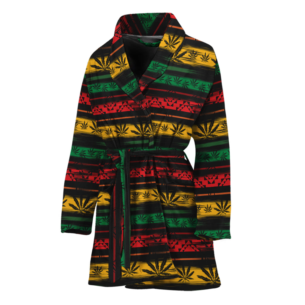 Rastafarian Hemp Pattern Print Women's Bathrobe